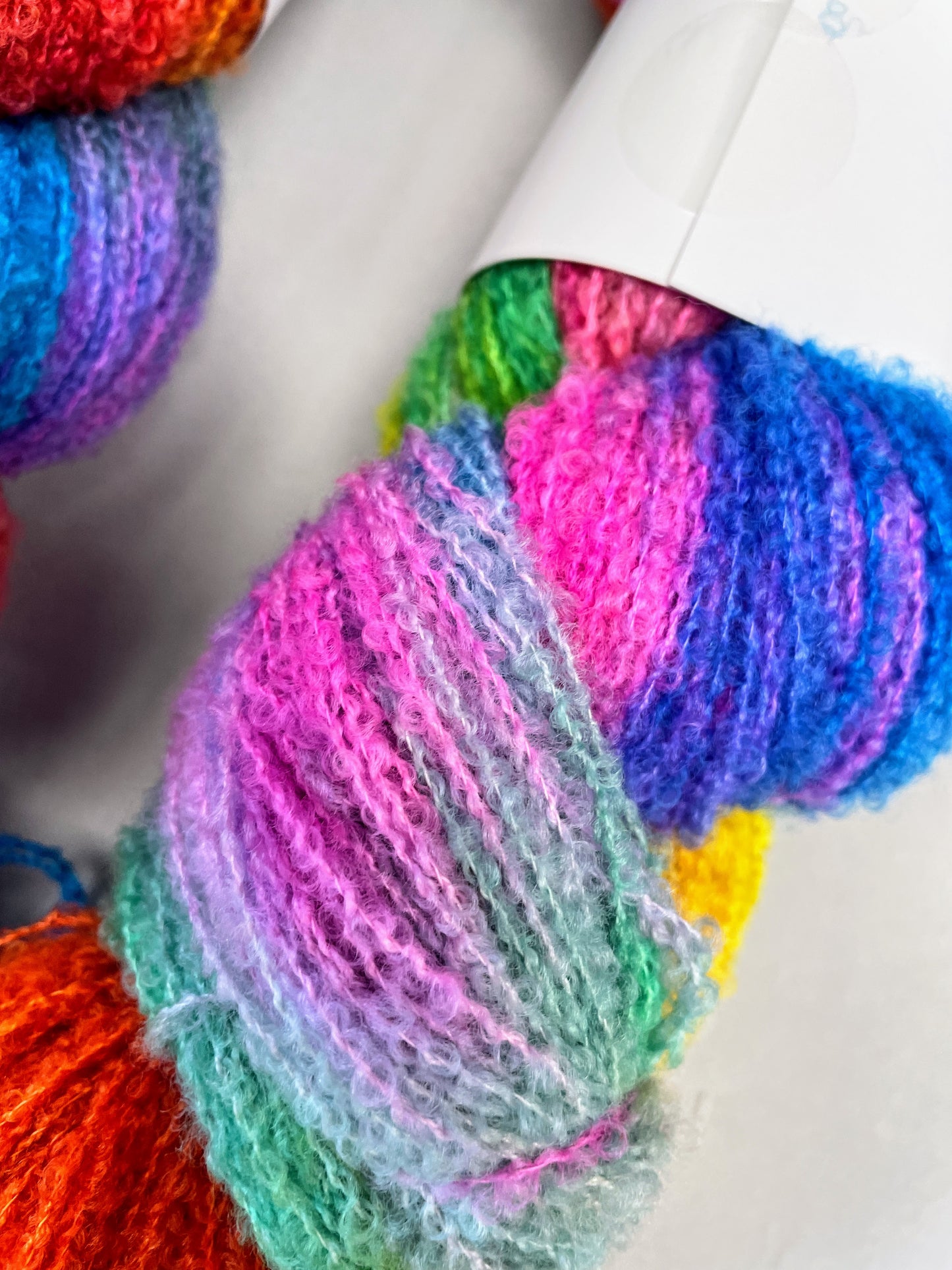 100g Boucle Rainbow Hand-dyed Yarn