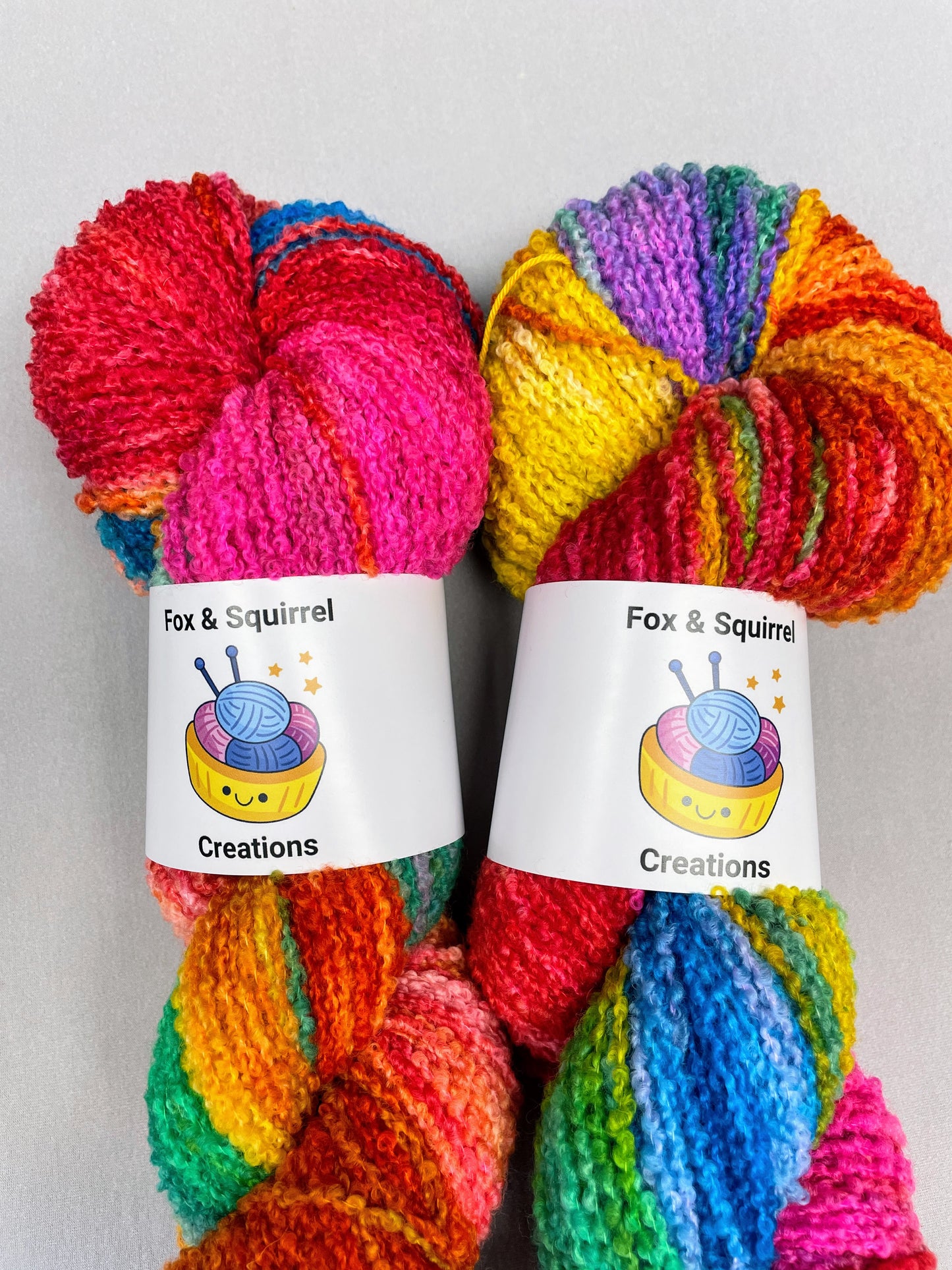 100g Boucle Rainbow Hand-dyed Yarn