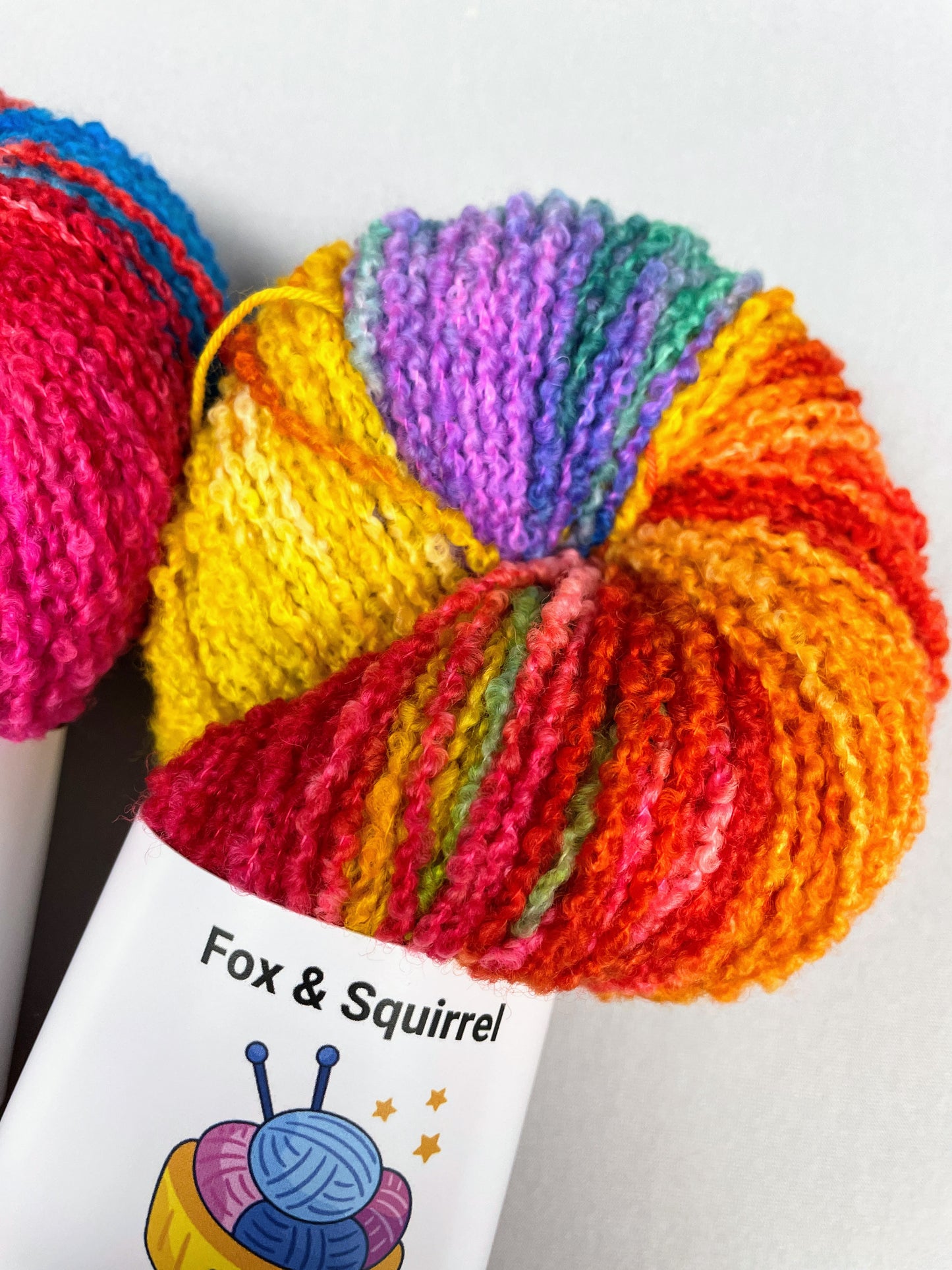 100g Boucle Rainbow Hand-dyed Yarn