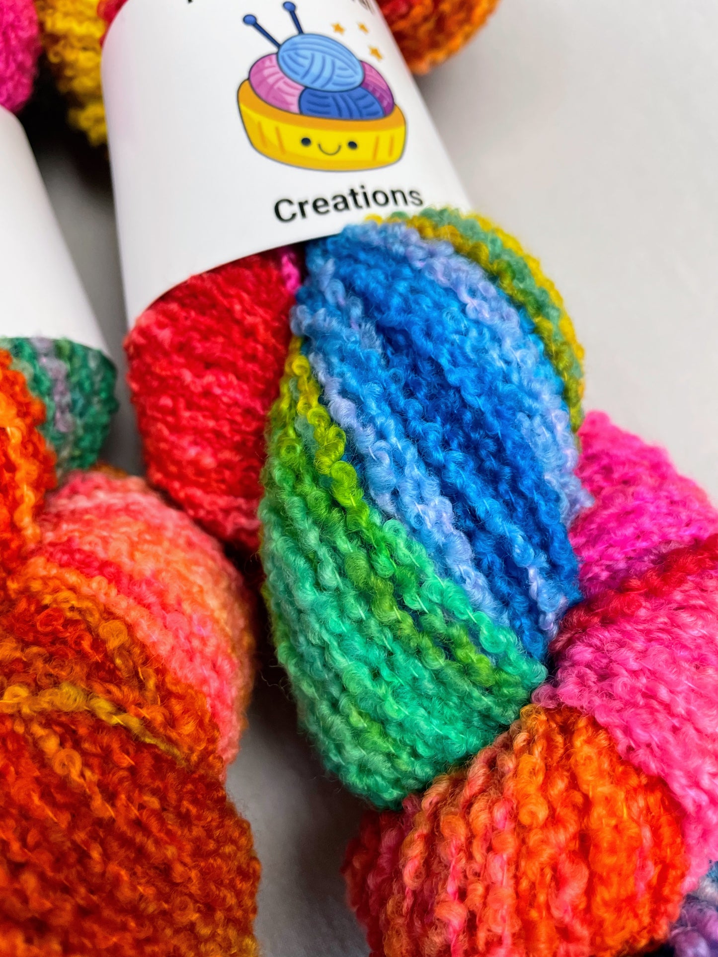 100g Boucle Rainbow Hand-dyed Yarn