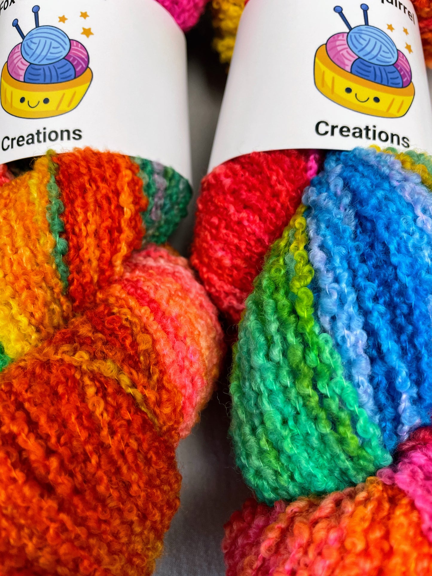 100g Boucle Rainbow Hand-dyed Yarn