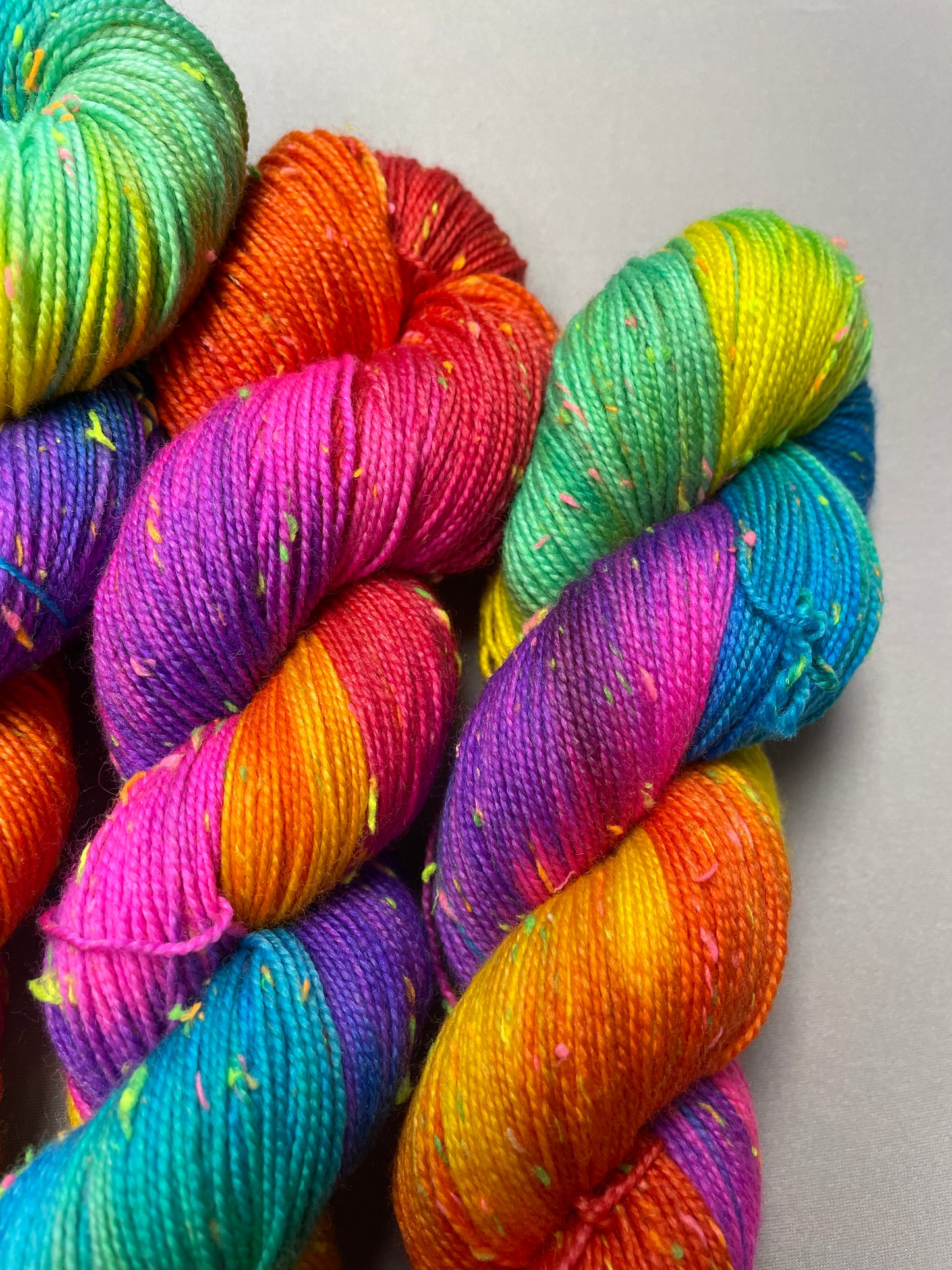 100g Bright Rainbow - Hand-dyed Yarn