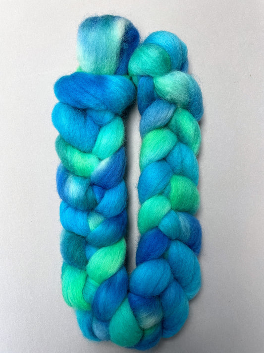 Corriedale - Cool Blue 100g Fibre Roving