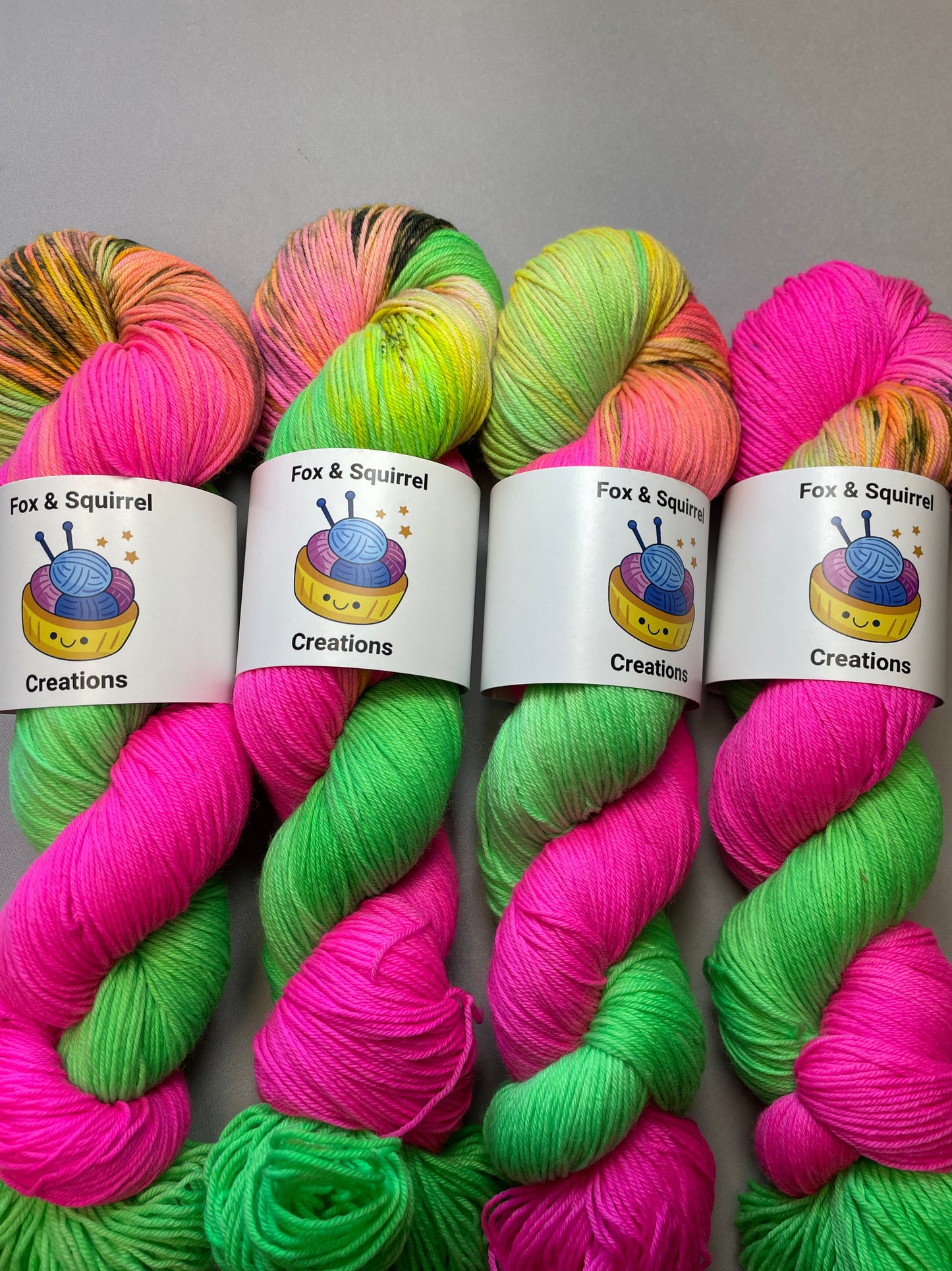 100g Neon Burst - Hand-dyed Yarn