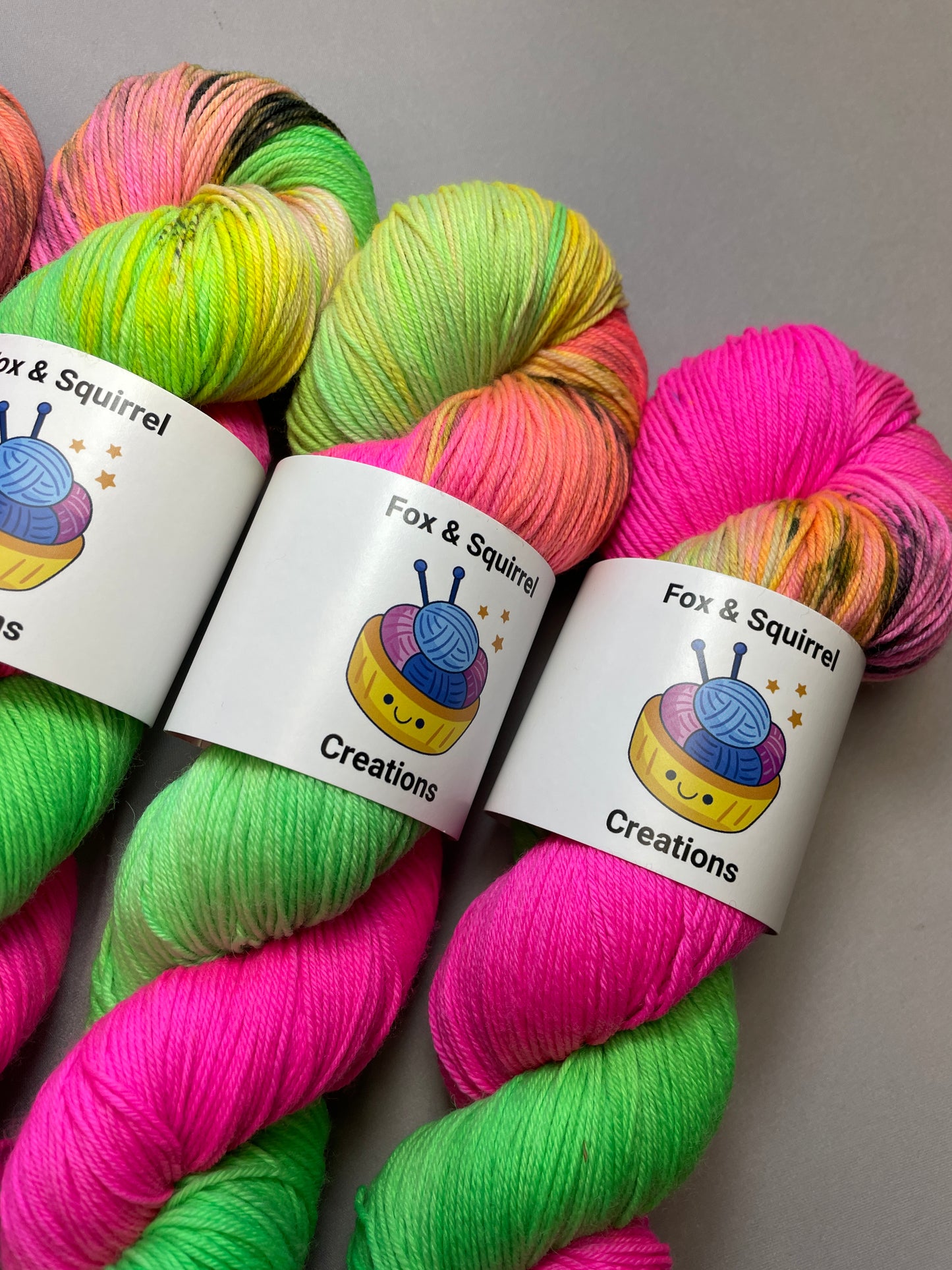 100g Neon Burst - Hand-dyed Yarn