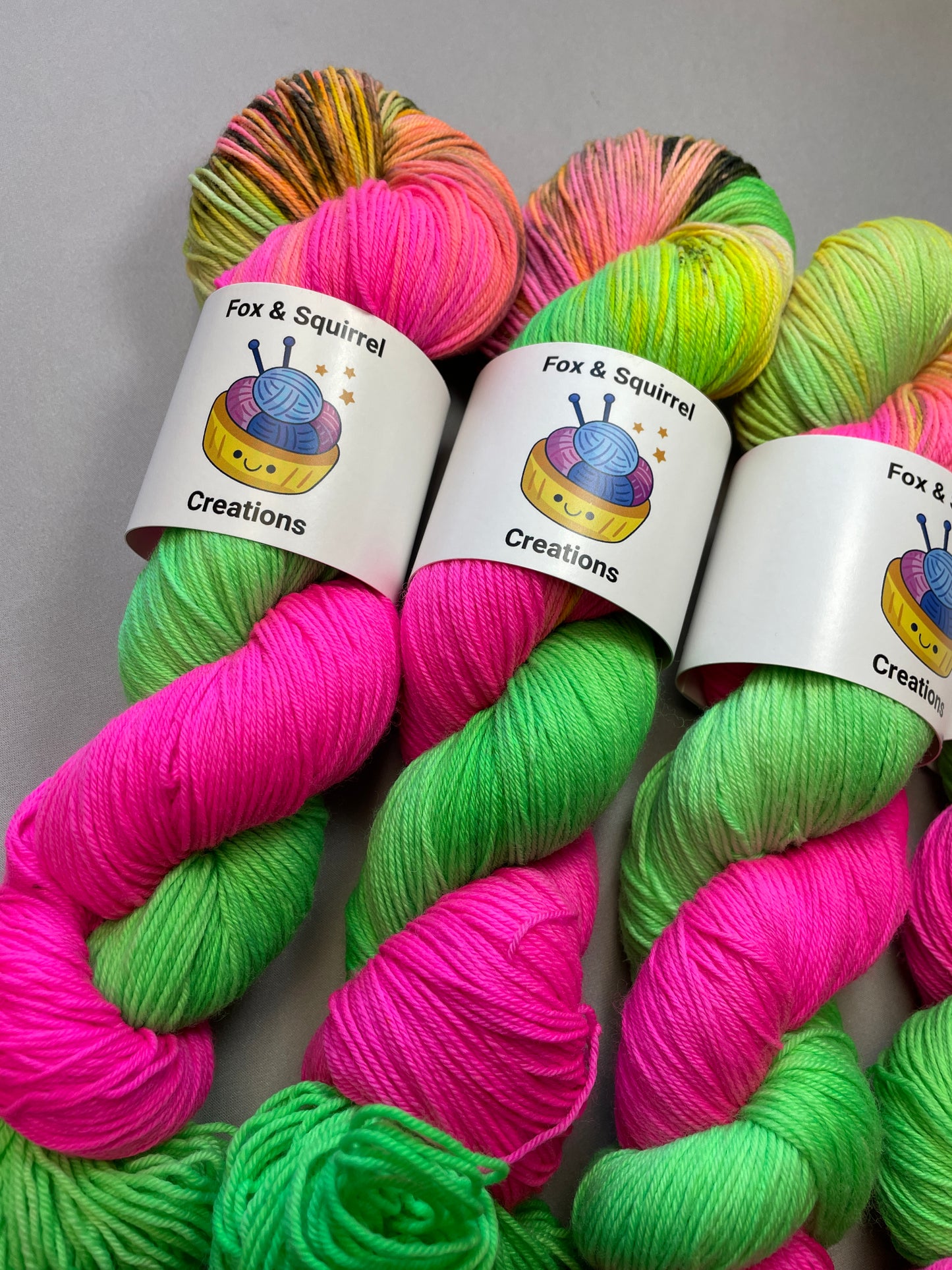 100g Neon Burst - Hand-dyed Yarn
