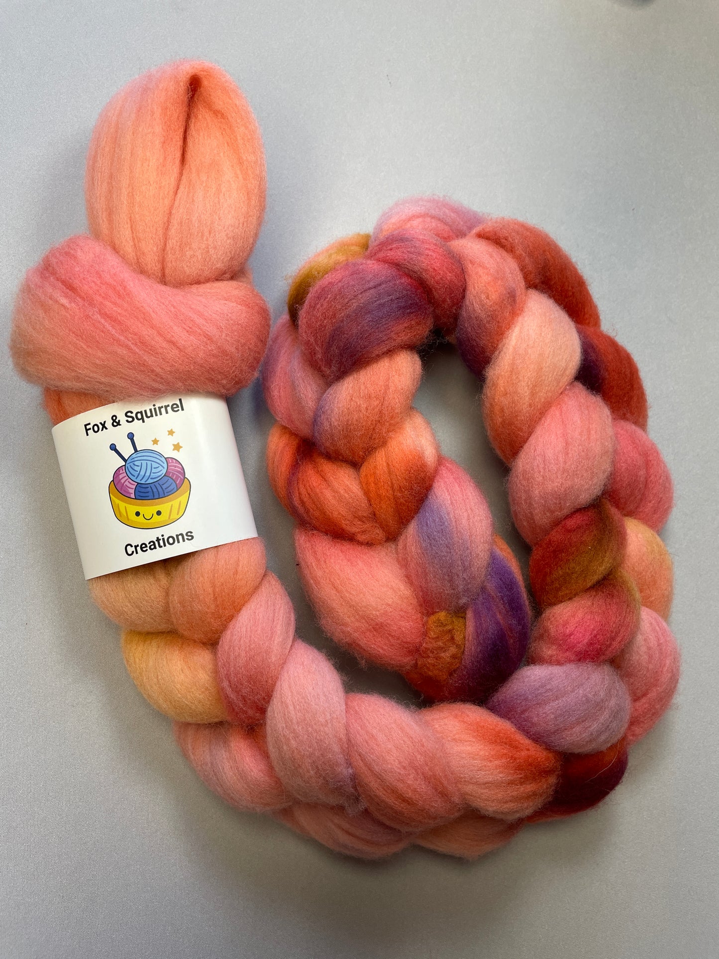 Rambouillet - Summer Berries 100g Fibre Roving