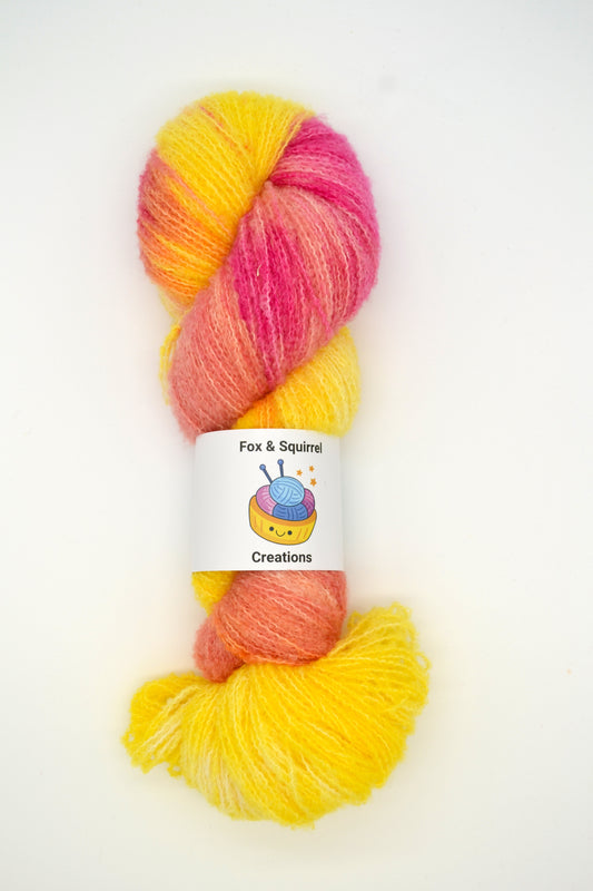 100g 4ply Boucle Malibu Sunset Hand-dyed Yarn