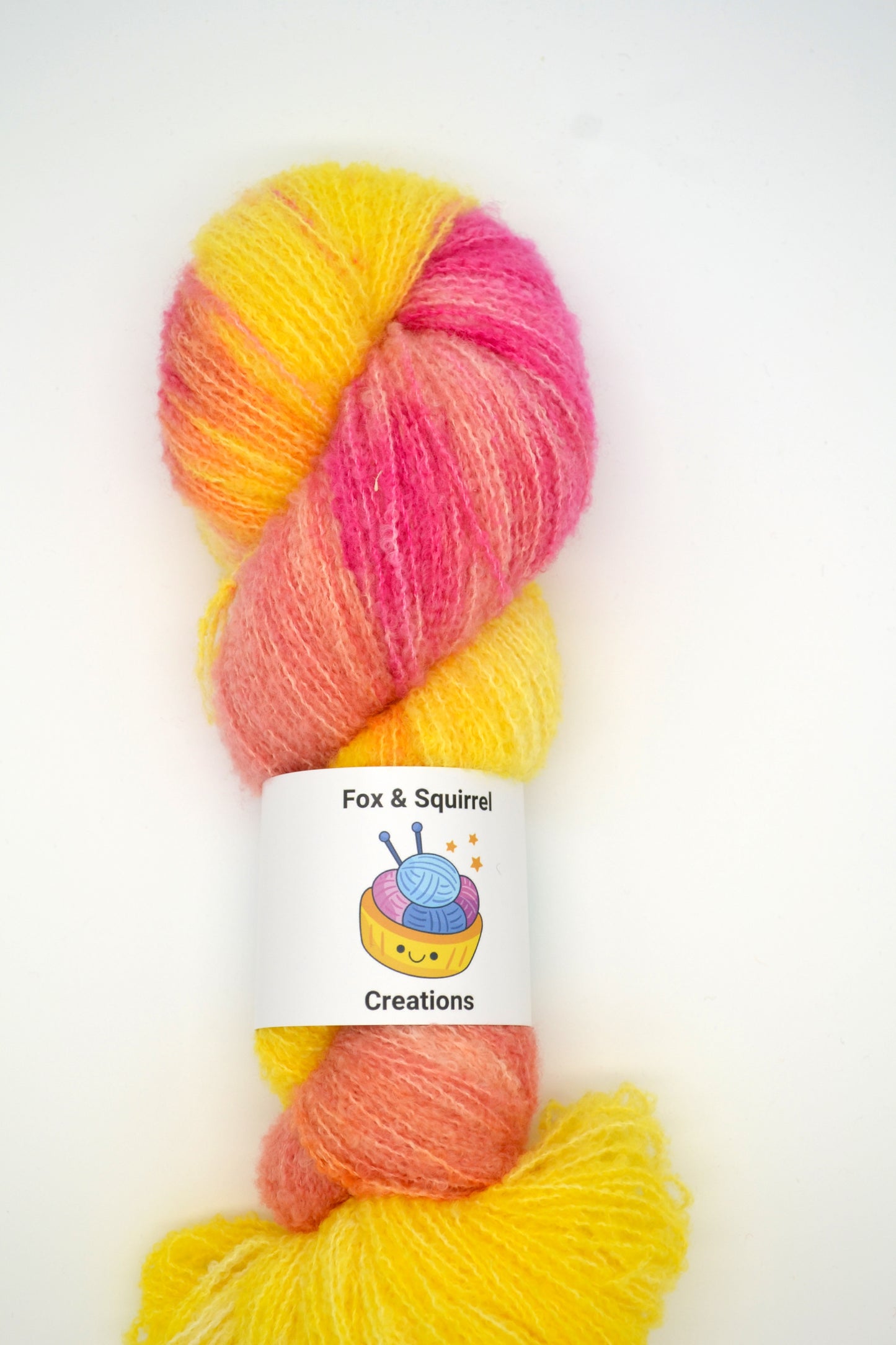 100g 4ply Boucle Malibu Sunset Hand-dyed Yarn