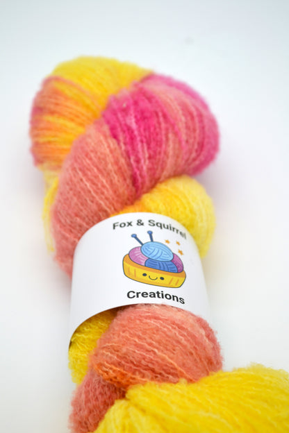 100g 4ply Boucle Malibu Sunset Hand-dyed Yarn