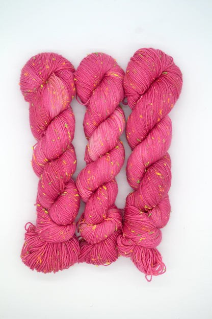 100g 4ply Neon Neps Raspberry Hand-dyed Yarn
