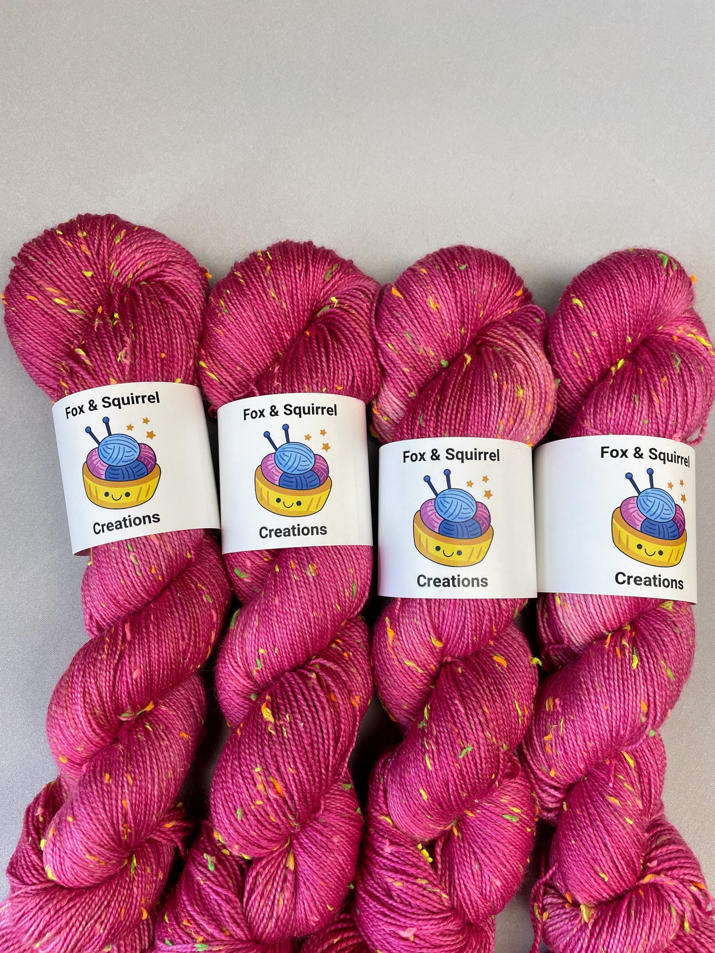 100g Raspberry (semi-solid) - Hand-dyed Yarn