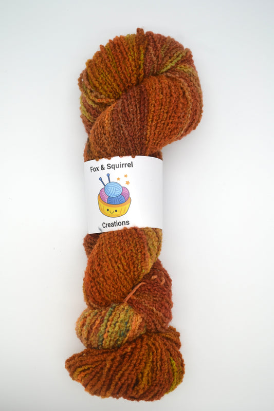 100g DK Boucle Rusty Hand-dyed Yarn