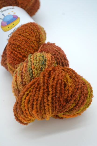 100g DK Boucle Rusty Hand-dyed Yarn