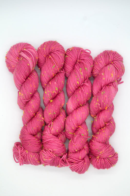 100g DK Neon Neps Raspberry Hand-dyed Yarn