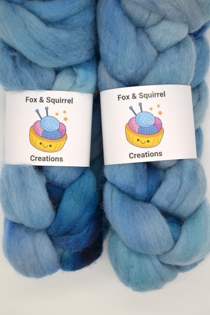 Merino - Blue Twist 100g Hand-dyed Fibre