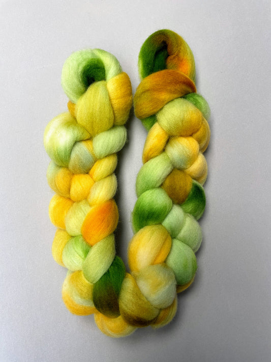 Polwarth - Lemon & Lime 100g Fibre Roving