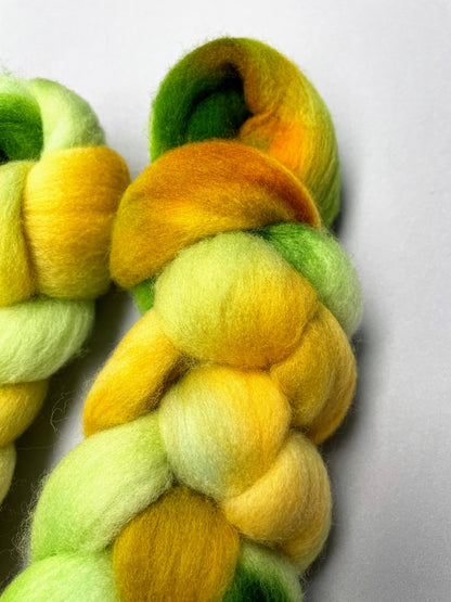 Polwarth - Lemon & Lime 100g Fibre Roving