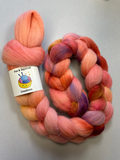 Rambouillet - Summer Berries 100g Fibre Roving