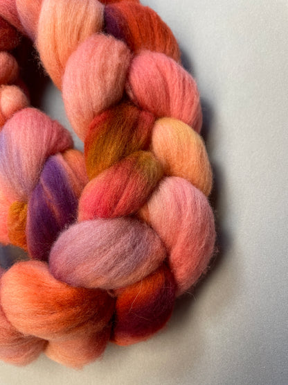 Rambouillet - Summer Berries 100g Fibre Roving