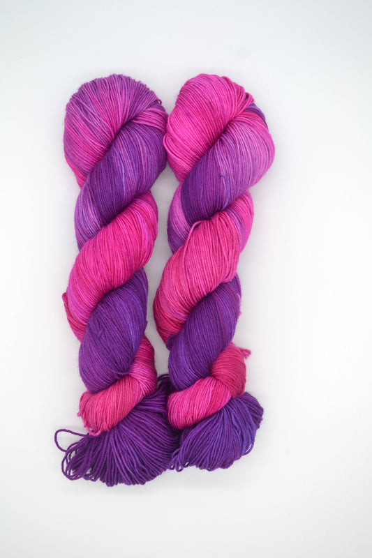 100g Sock Fuchsia Hand-dyed Yarn