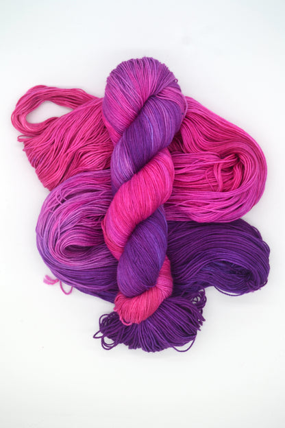 100g Sock Fuchsia Hand-dyed Yarn