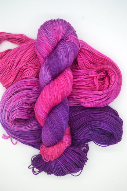 100g Sock Fuchsia Hand-dyed Yarn
