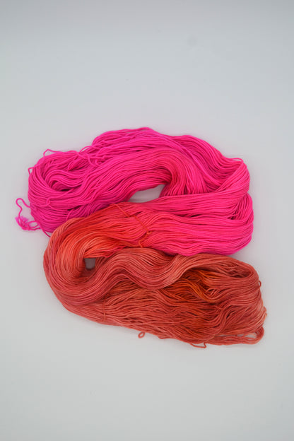 100g Sock Hot Flamingo Hand-dyed Yarn