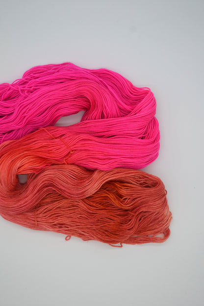 100g Sock Hot Flamingo Hand-dyed Yarn