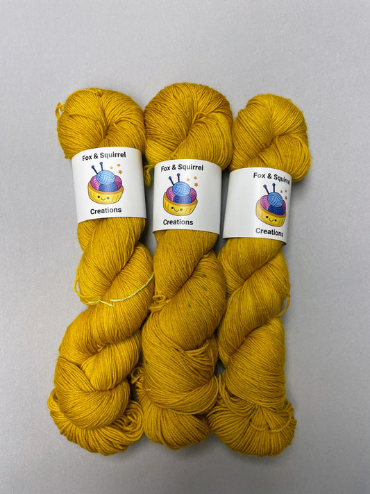 100g Mustard (semi-solid) - Hand-dyed Yarn