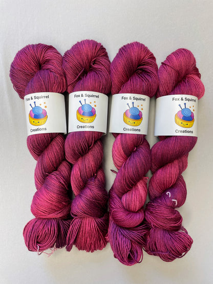 100g Plum (semi-solid) - Hand-dyed Yarn