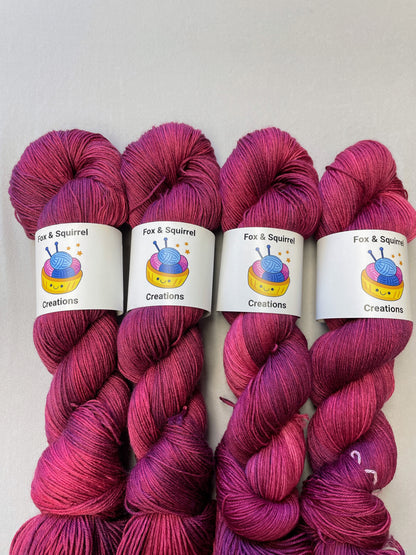 100g Plum (semi-solid) - Hand-dyed Yarn