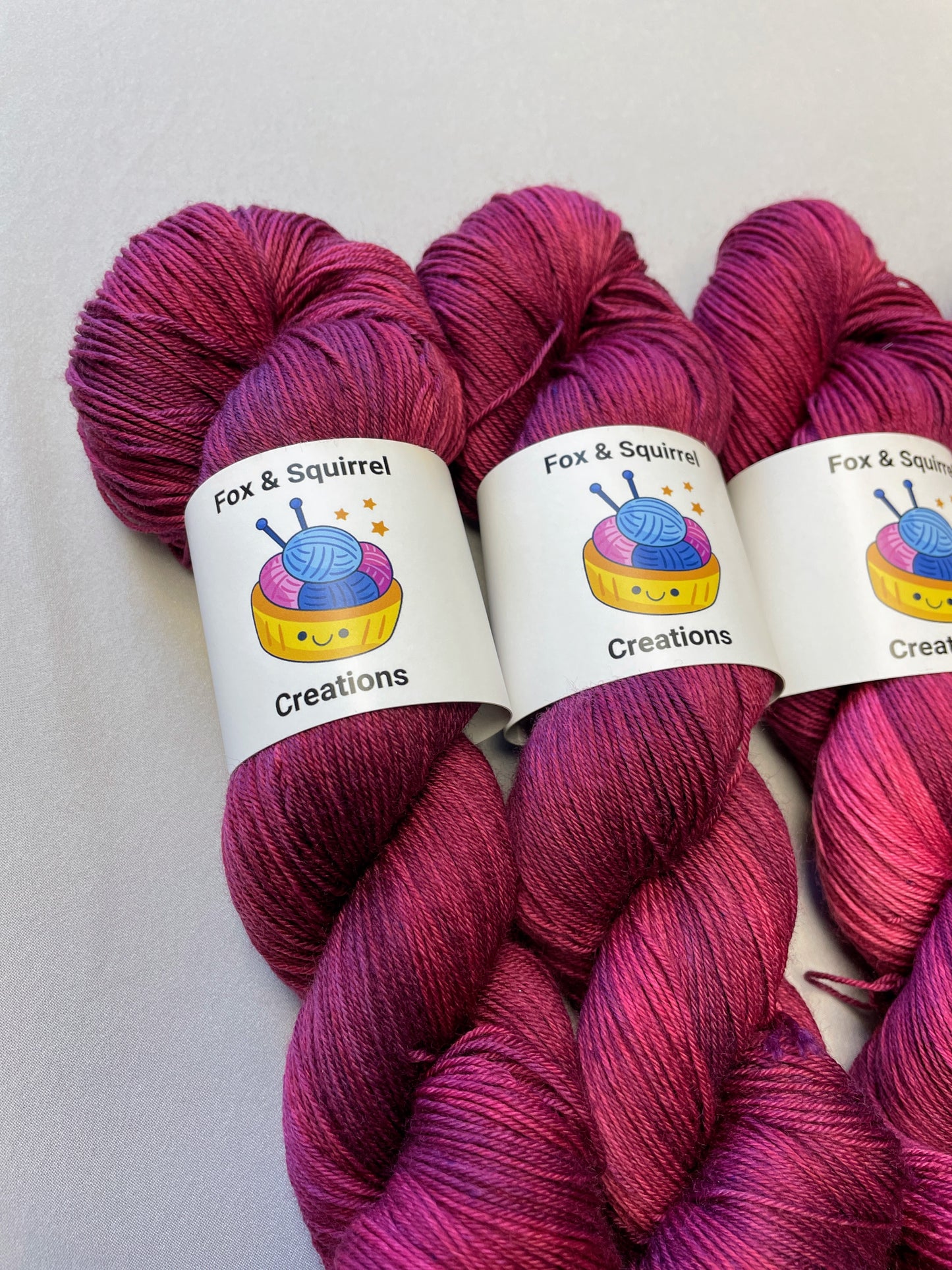 100g Plum (semi-solid) - Hand-dyed Yarn