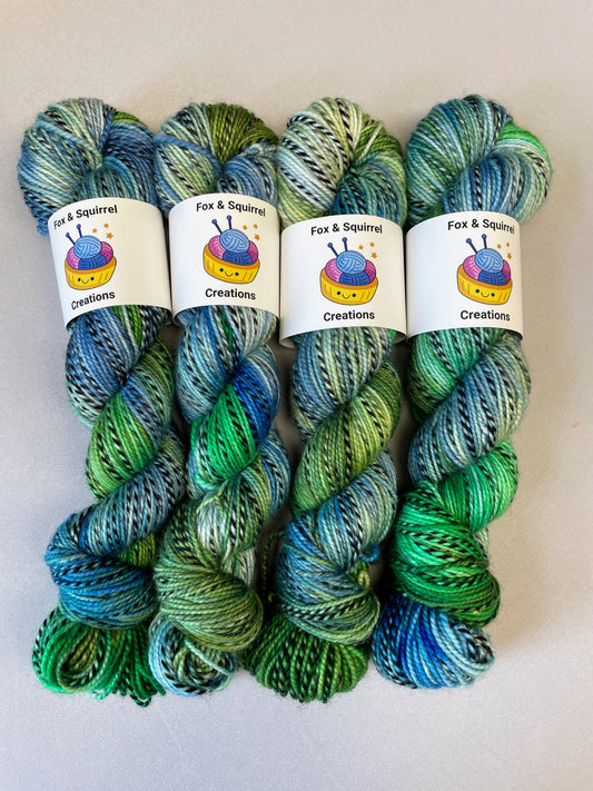 100g Zebra DK Coastal Headland Hand-dyed Yarn
