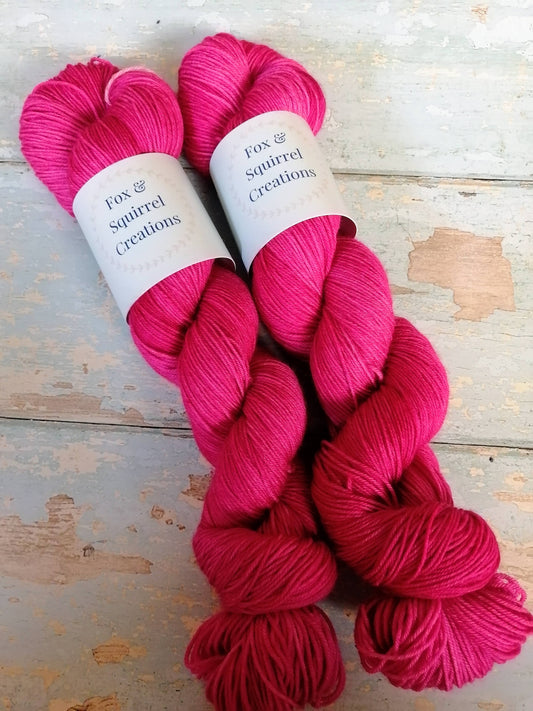 Sock - Raspberry 100g Hand-dyed Yarn