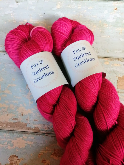 Sock - Raspberry 100g Hand-dyed Yarn