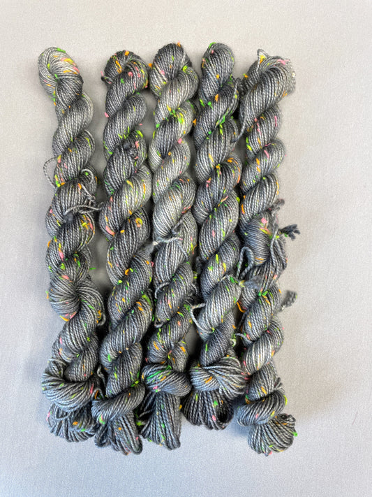 20g 4ply Neon Neps Grey Mini Skein