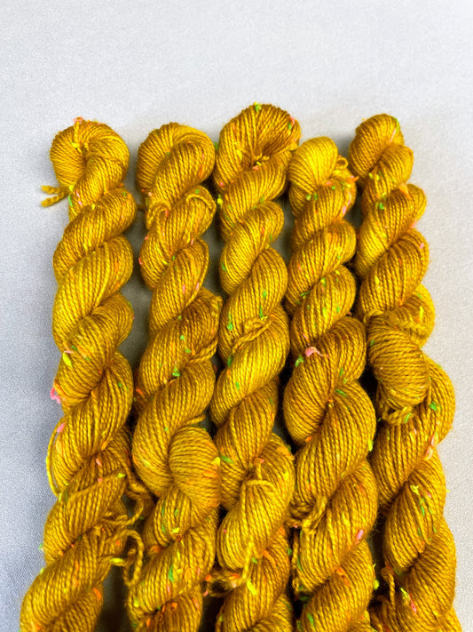 20g 4ply Neon Neps Mustard Mini Skein