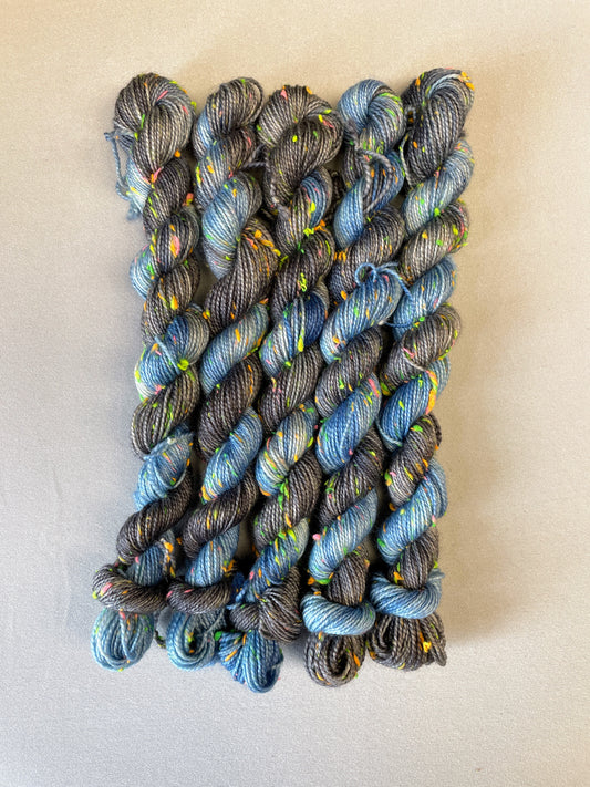 20g 4ply Neon Neps Storm Clouds Mini Skein