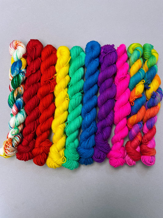 Bright Rainbow Mini Skein Set
