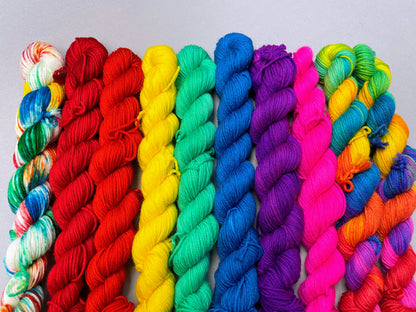 Bright Rainbow Mini Skein Set