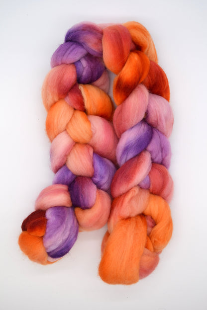 Polwarth - Deep Sunset 100g Hand-dyed Fibre