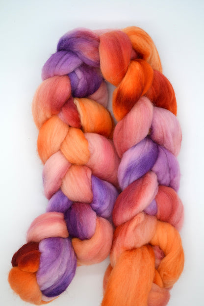 Polwarth - Deep Sunset 100g Hand-dyed Fibre