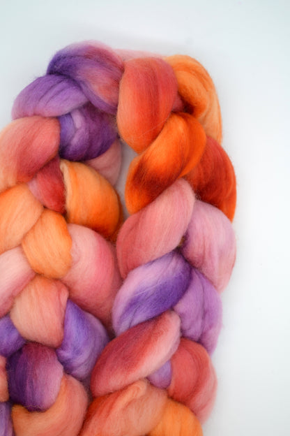 Polwarth - Deep Sunset 100g Hand-dyed Fibre