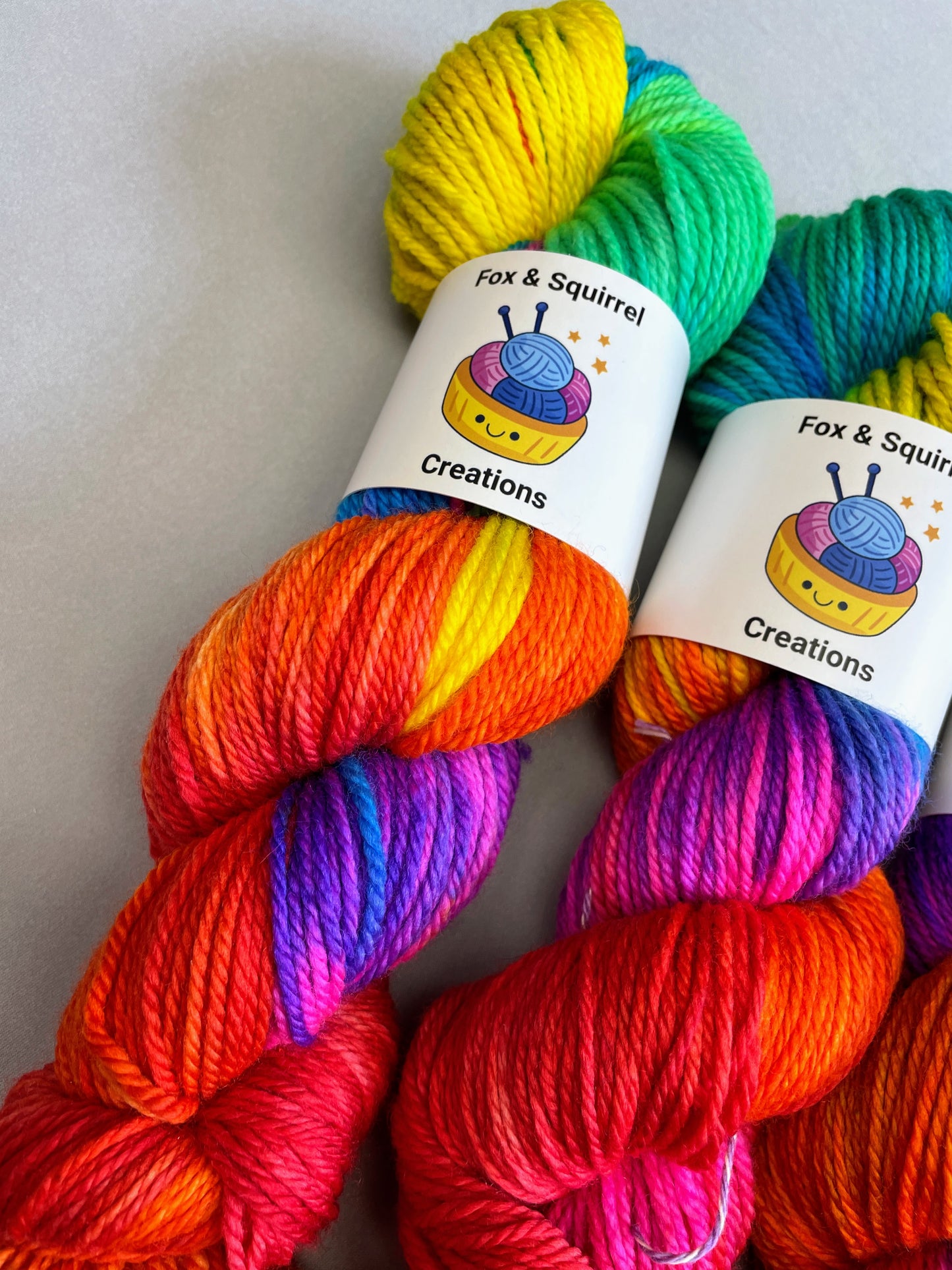 Aran - Bright Rainbow 100g Hand-dyed Yarn