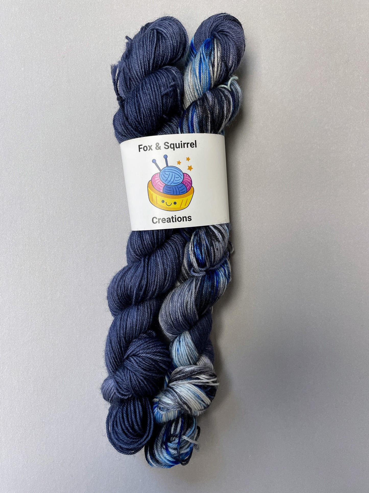 50g/50g Blue Steel Hand-dyed Yarn Set