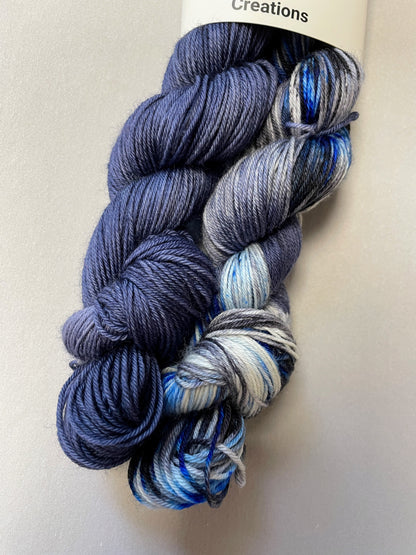 50g/50g Blue Steel Hand-dyed Yarn Set