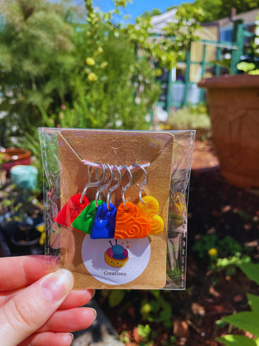 Bright Rainbow - Stitch Marker Sets