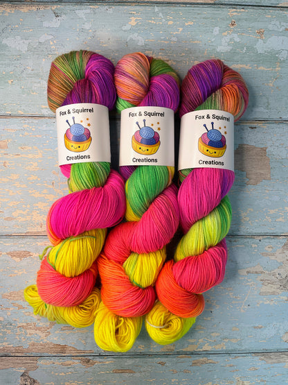 Sock - Carnival Chaos 100g Hand-dyed Yarn