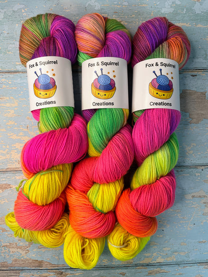 Sock - Carnival Chaos 100g Hand-dyed Yarn